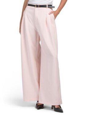 GEMMA+ JANE Double Pleat Wide Leg Pants With Belt